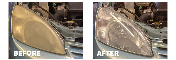 Headlights before/after restoration | The Model Garage